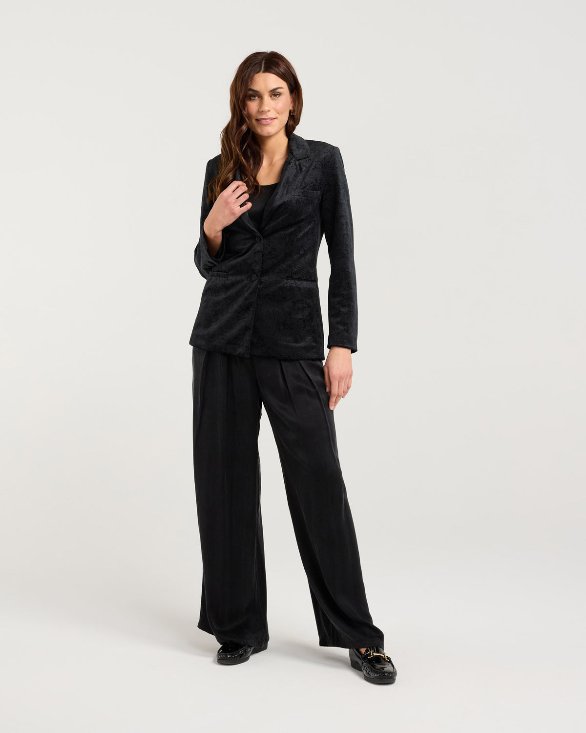 Blackstone Teddy Velvet Blazer - Black