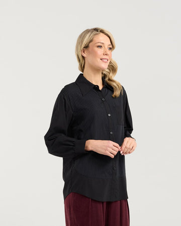 Blackstone Lilliana Spliced Shirt - Black