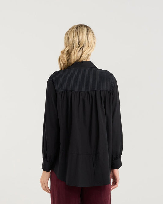 Blackstone Lilliana Spliced Shirt - Black