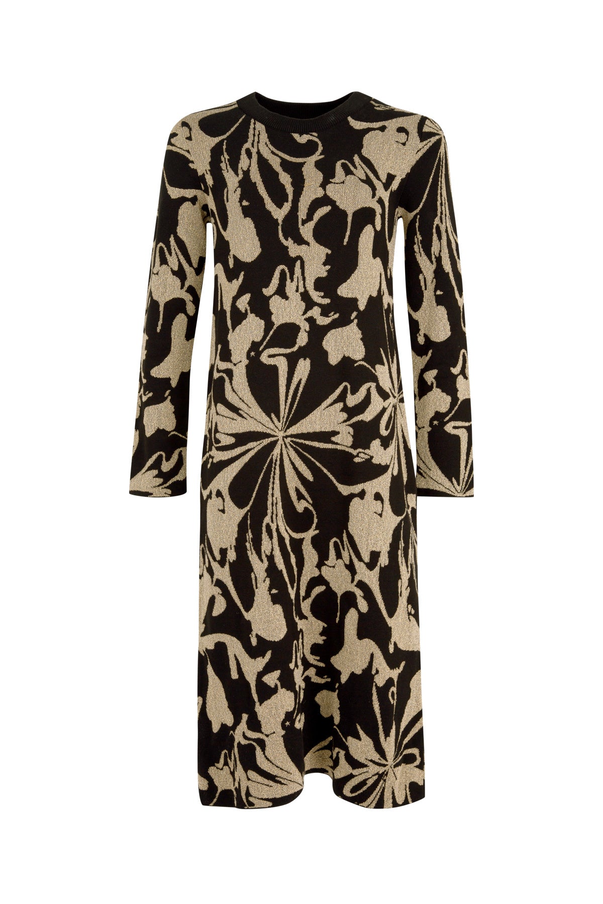 Coop Cosy Business Dress - Black/Gold Gossip Swirl