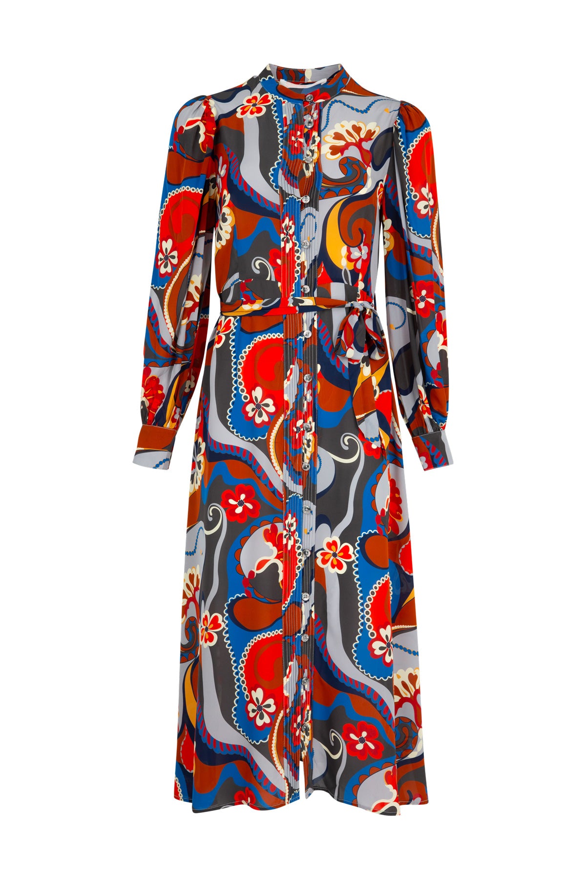 Coop Tucker Up Dress - Red/Grey Swirly Wurly