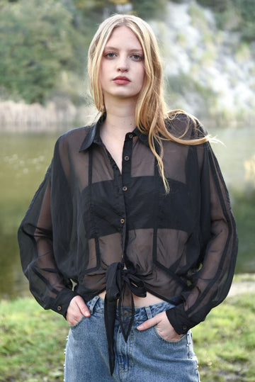 Coop Tied & Tested Blouse - Organza Bonanza Black