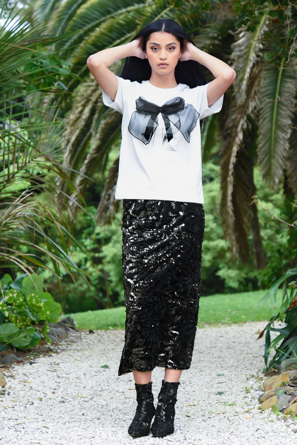 Coop Shimmy Shimmer Skirt - Black Dream Sequins