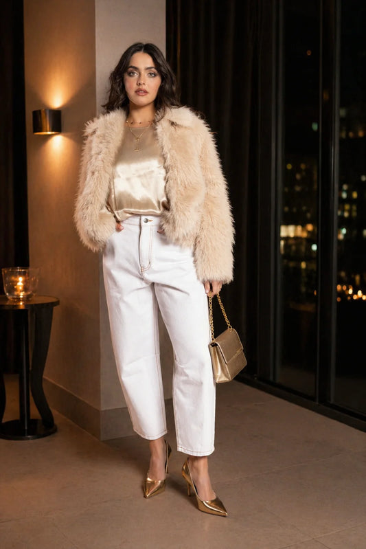 Drama The Label Barrel Leg Jeans - White