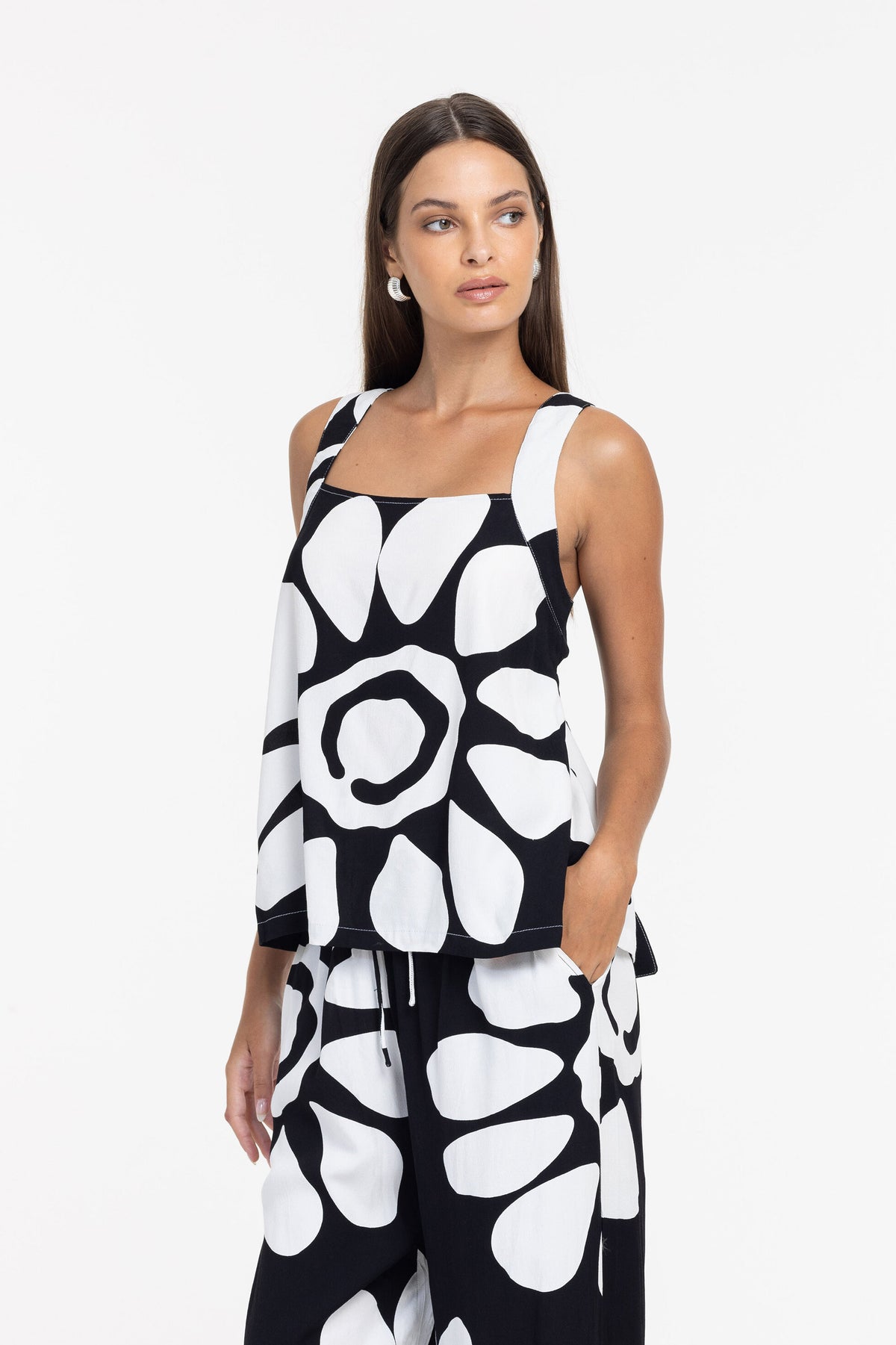 Blak Cinta Top - Black/White Print