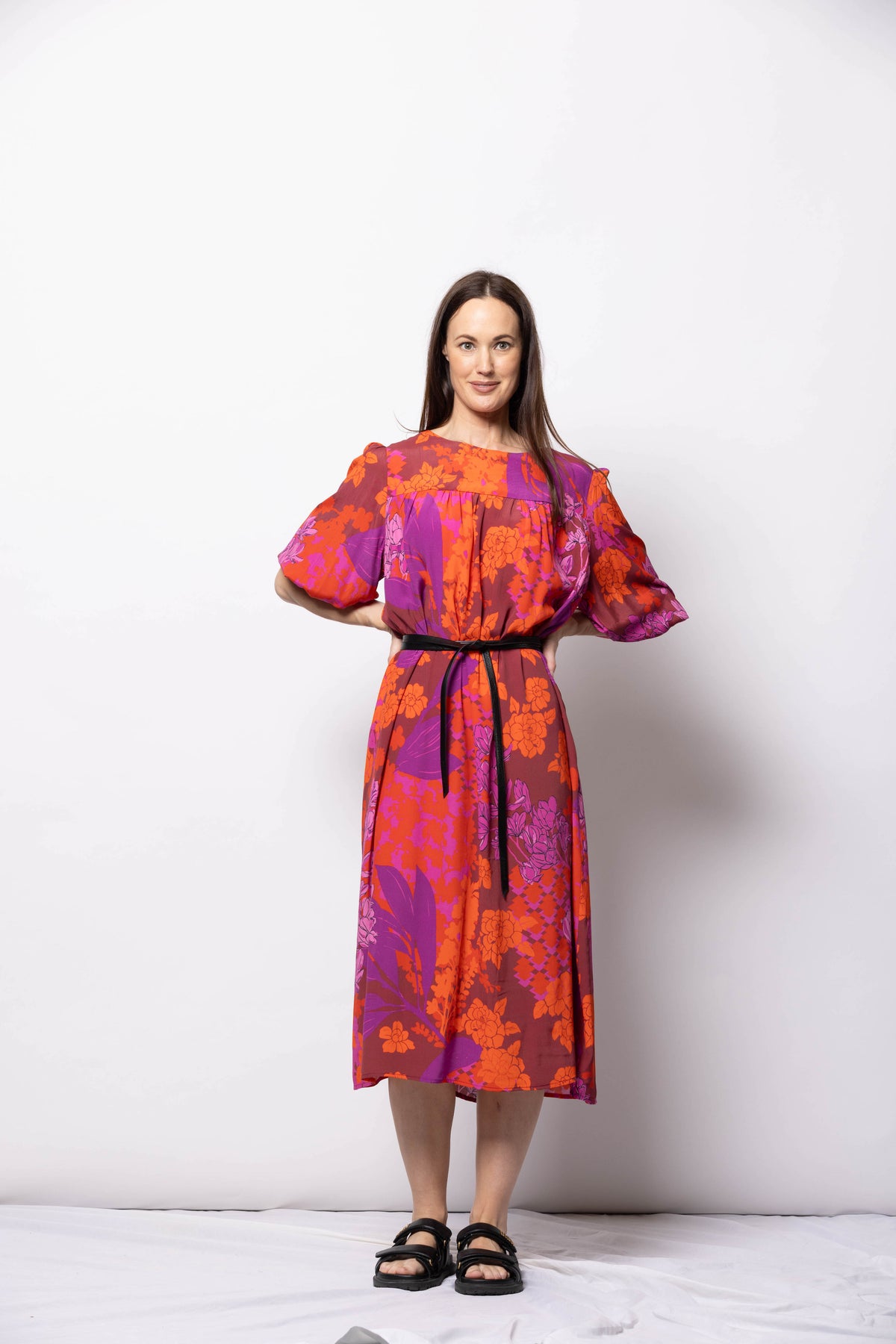 Dressed Leather Strap Belt - Black