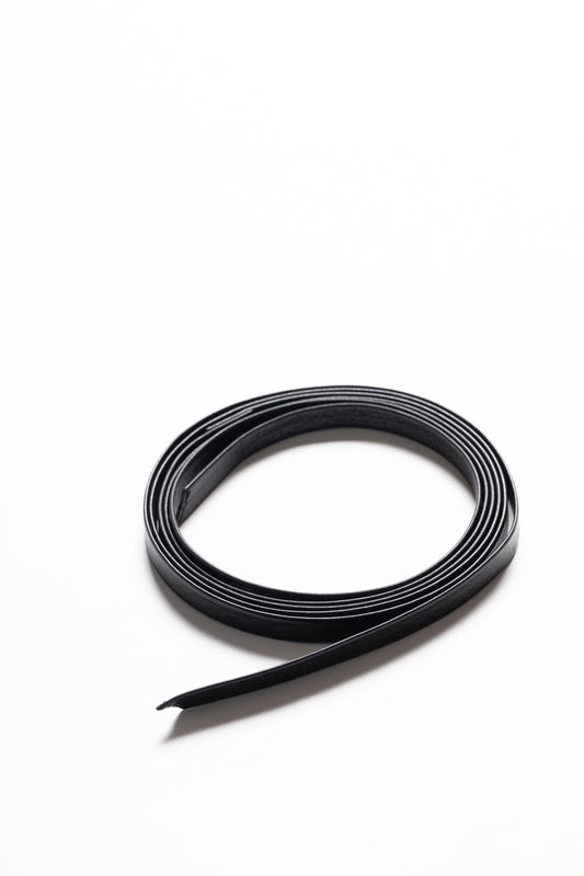 Dressed Leather Strap Belt - Black