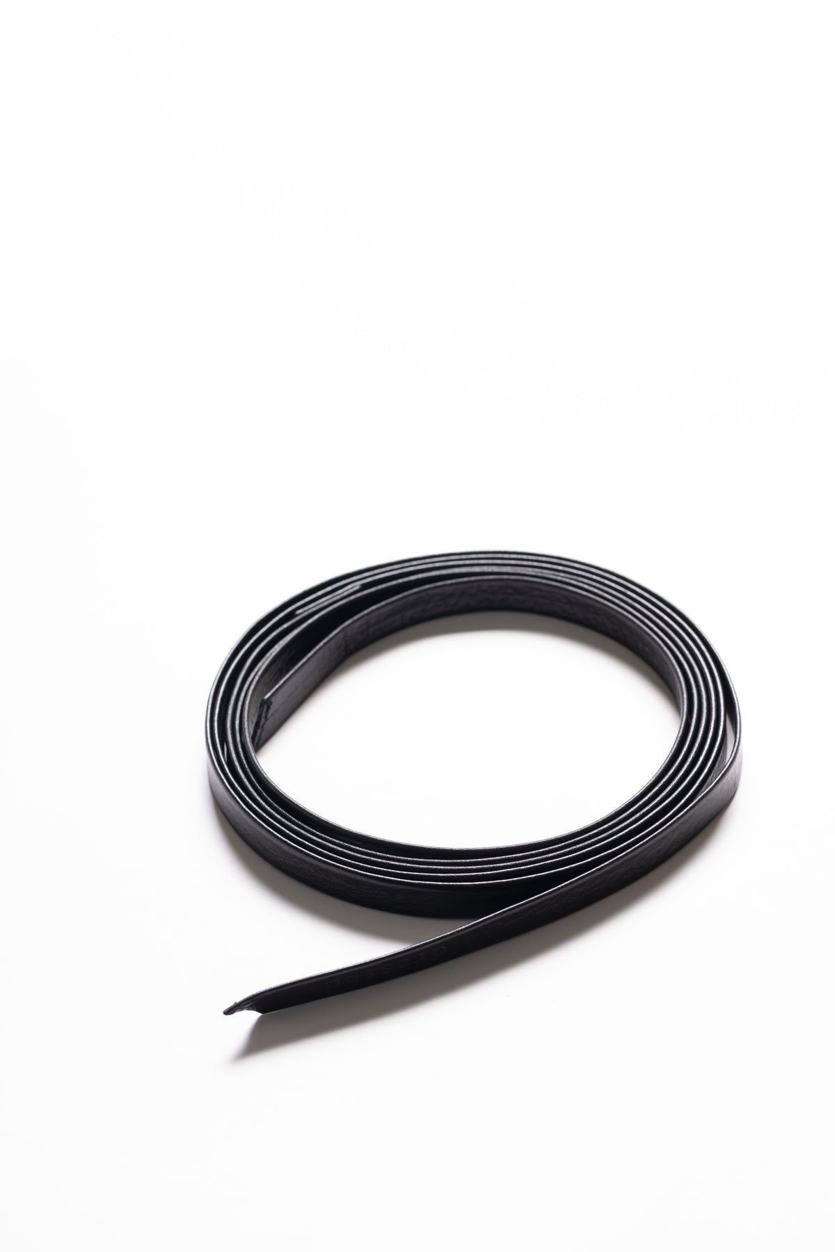 Dressed Leather Strap Belt - Black