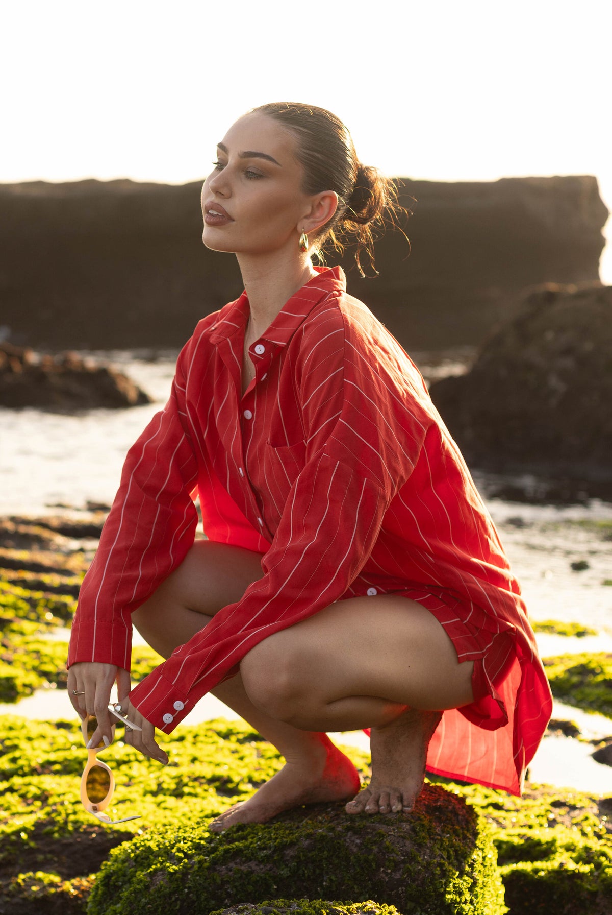 Blak Defiant Shirt - Red/White Pinstripe