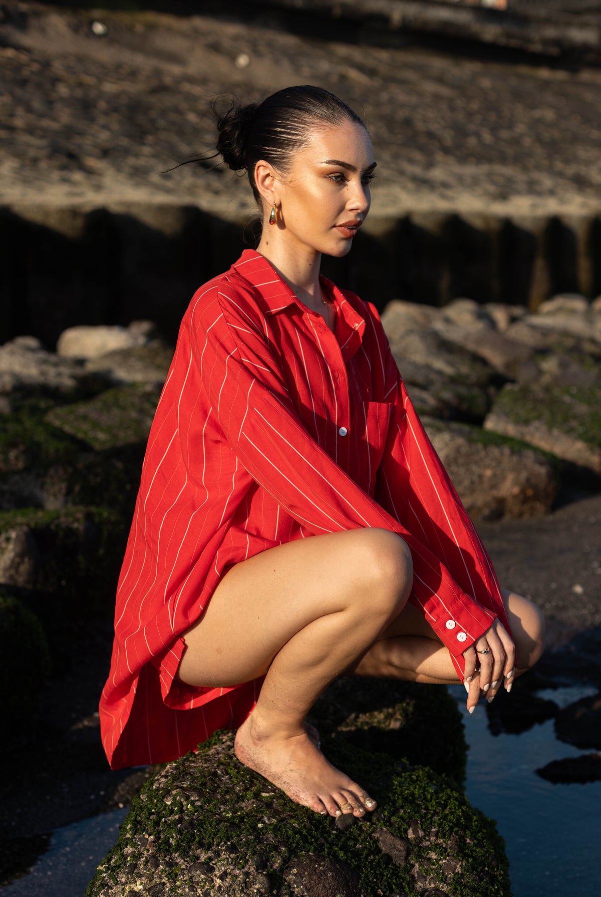 Blak Defiant Shirt - Red/White Pinstripe