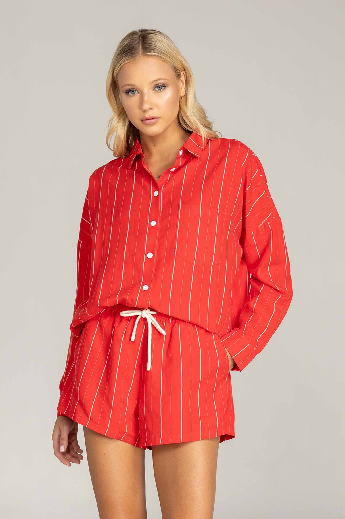 Blak Defiant Shirt - Red/White Pinstripe
