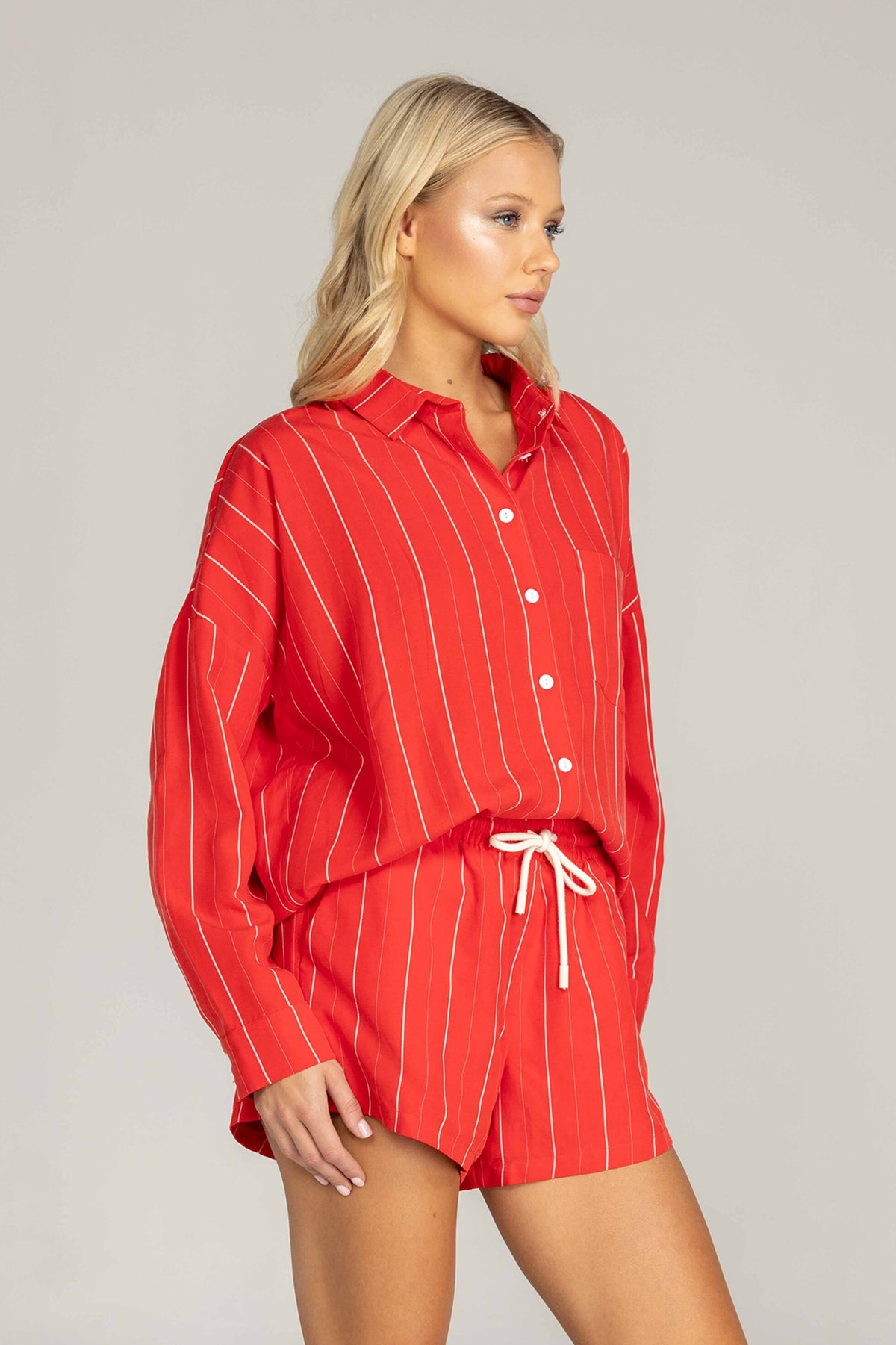 Blak Defiant Shirt - Red/White Pinstripe