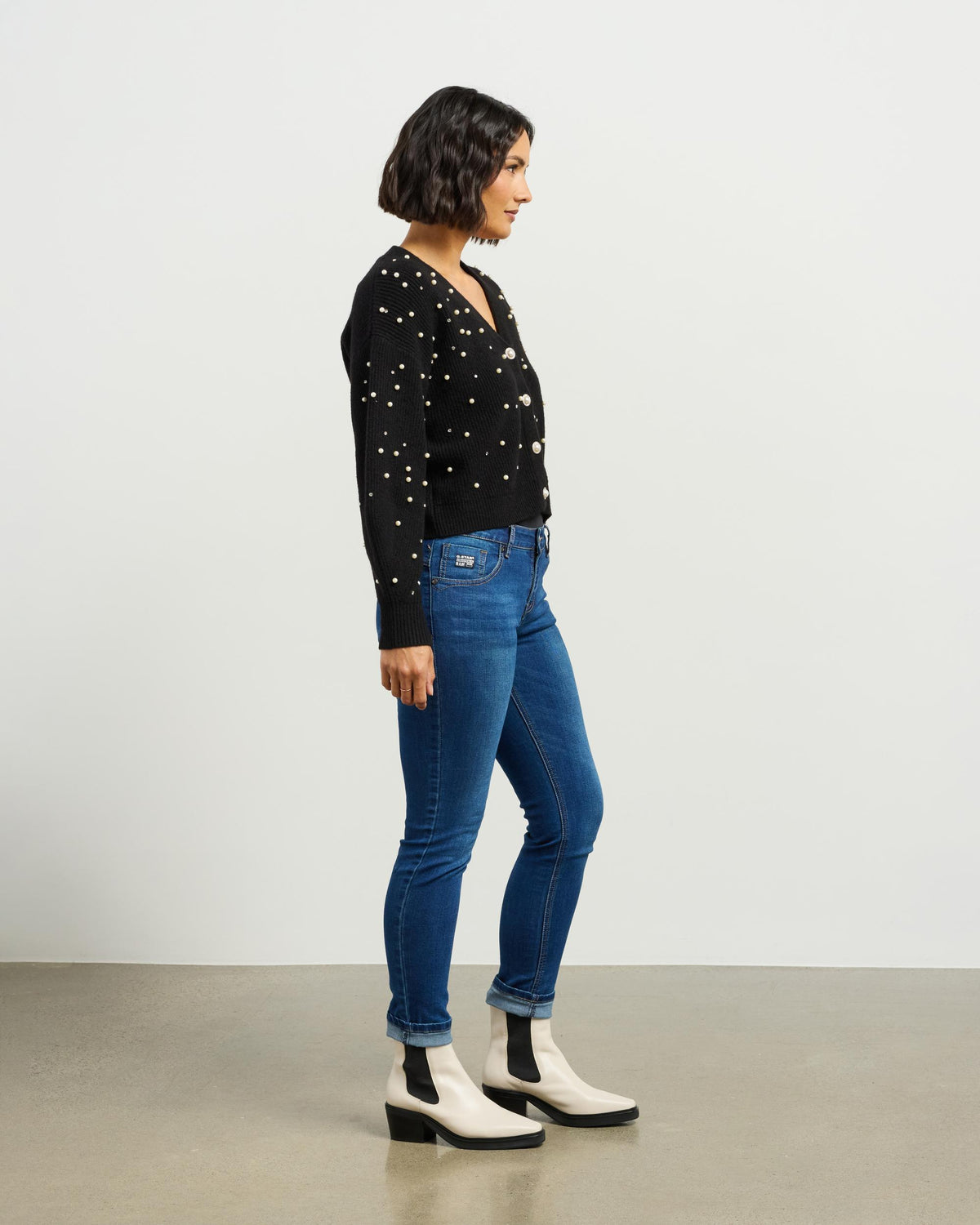 Et Alia Pearl Cardi Black