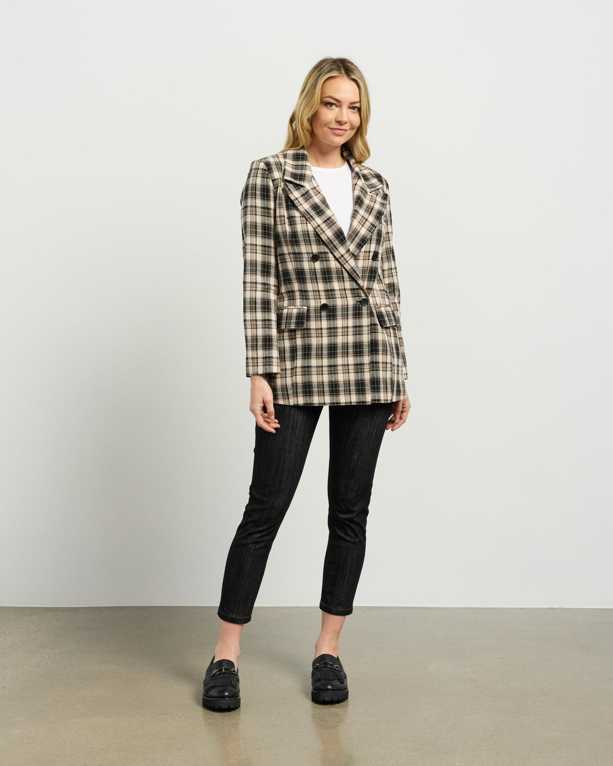 Et Alia Brooke Blazer - Beige Plaid