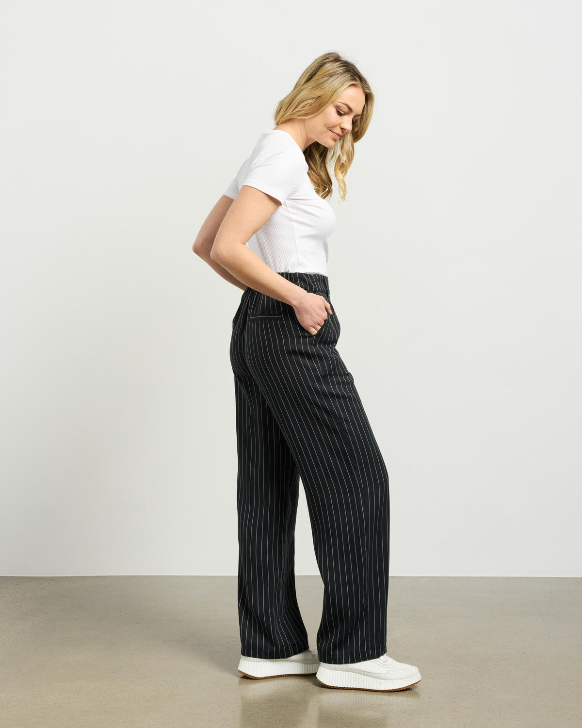Et Alia Riley Pant - Black Pinstripe
