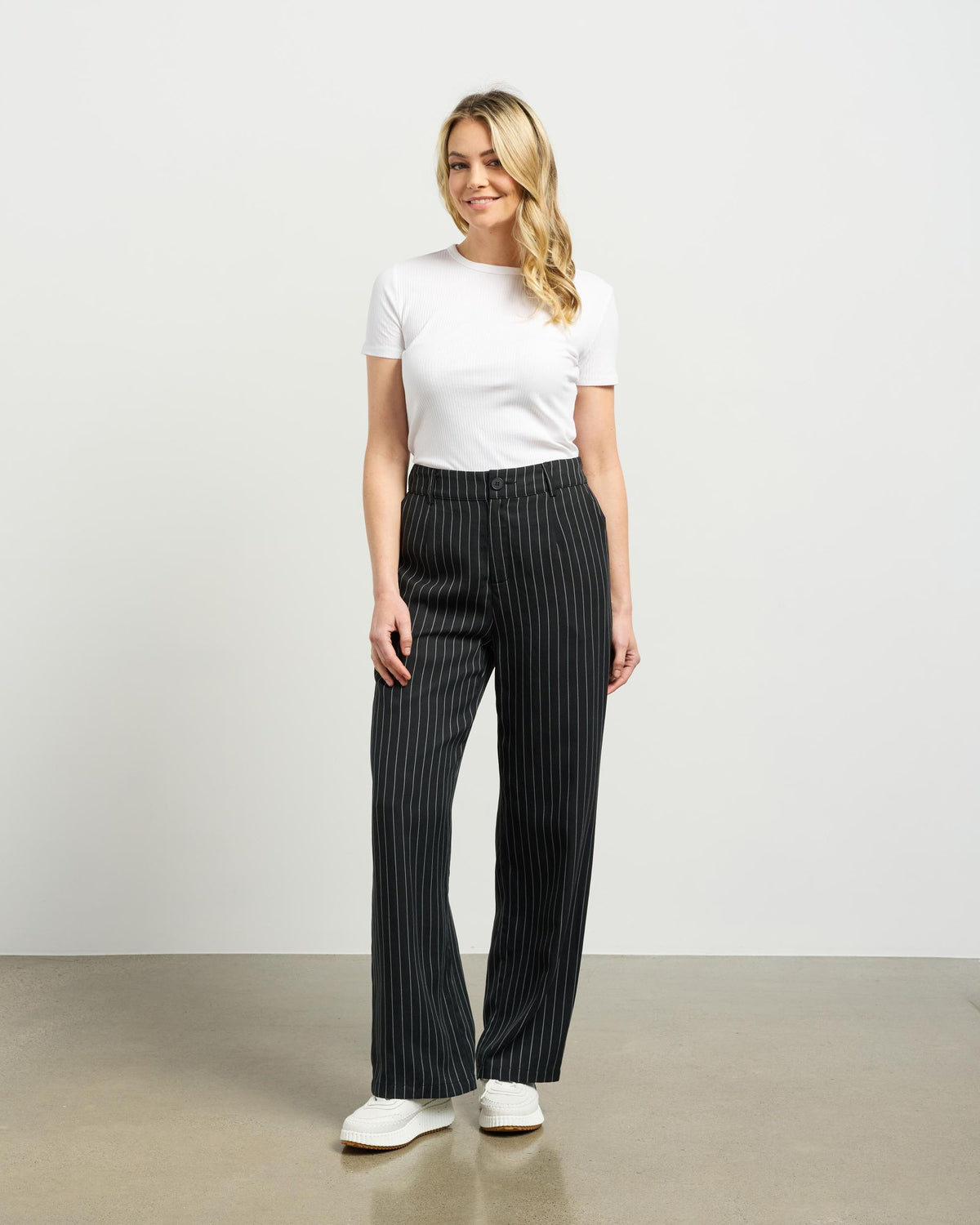 Et Alia Riley Pant - Black Pinstripe