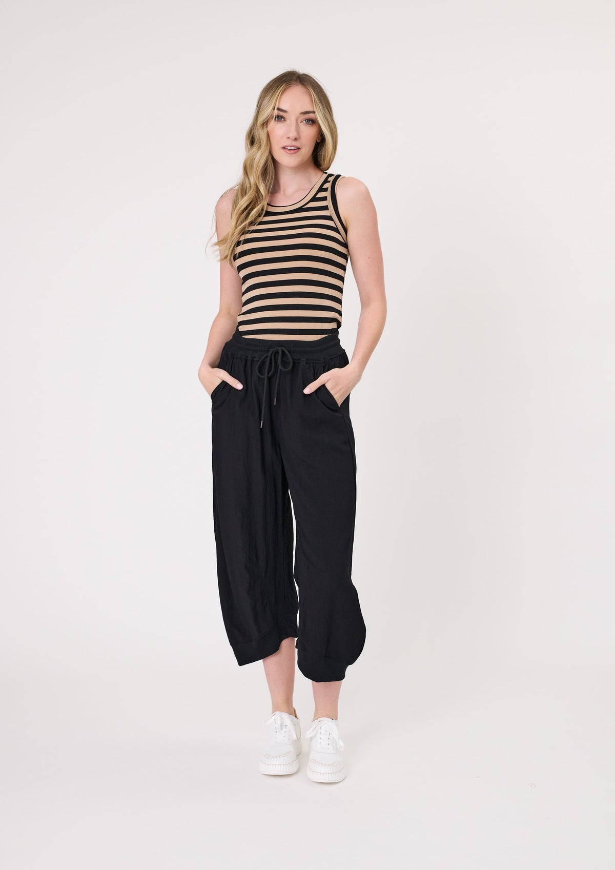 Lemon Tree Eva Striped Tank - Mocha/Black