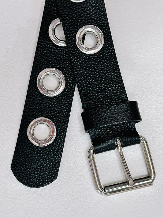 Lemon Tree Eyelet Belt - Black