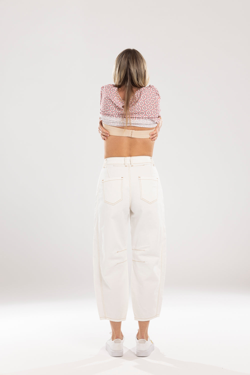 Mi Moso Barrell Jean - Ivory