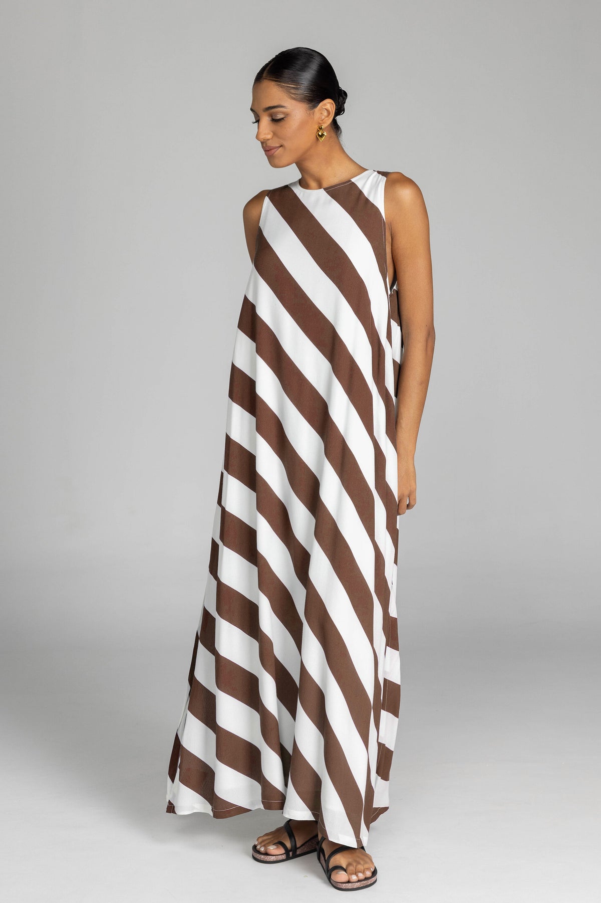 Blak Finally Here Dress - Chocolate/White Stripe