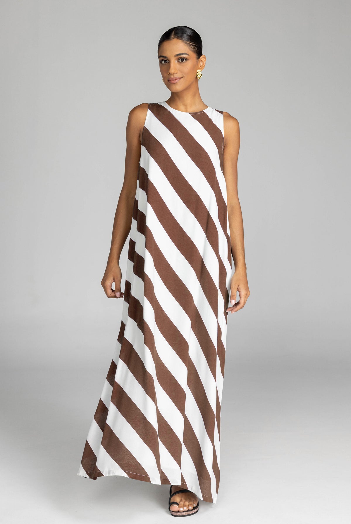 Blak Finally Here Dress - Chocolate/White Stripe