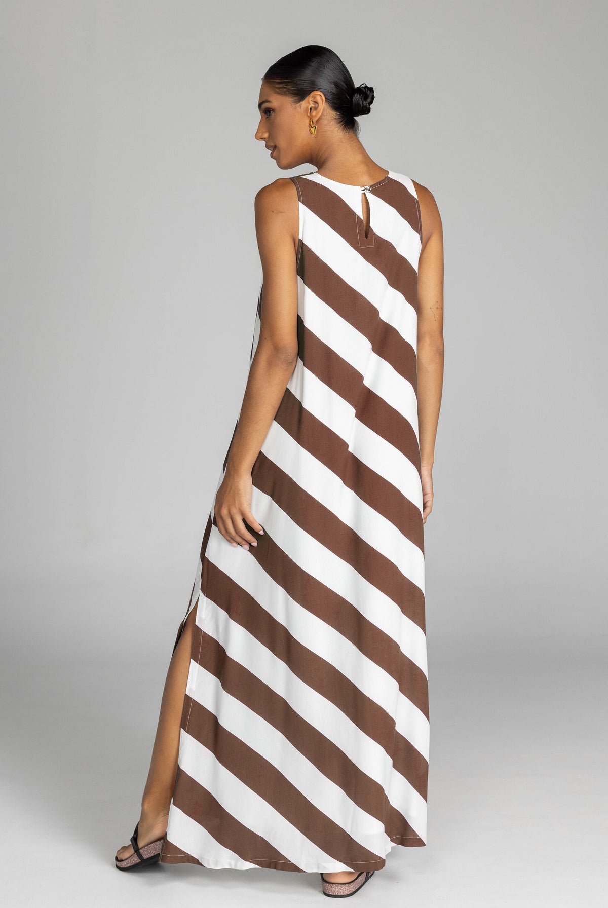 Blak Finally Here Dress - Chocolate/White Stripe