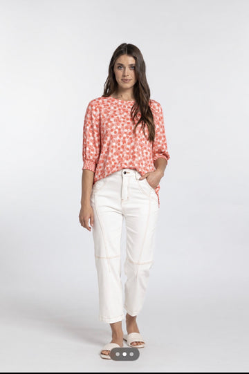 Mi Moso Finley Top - Red Print