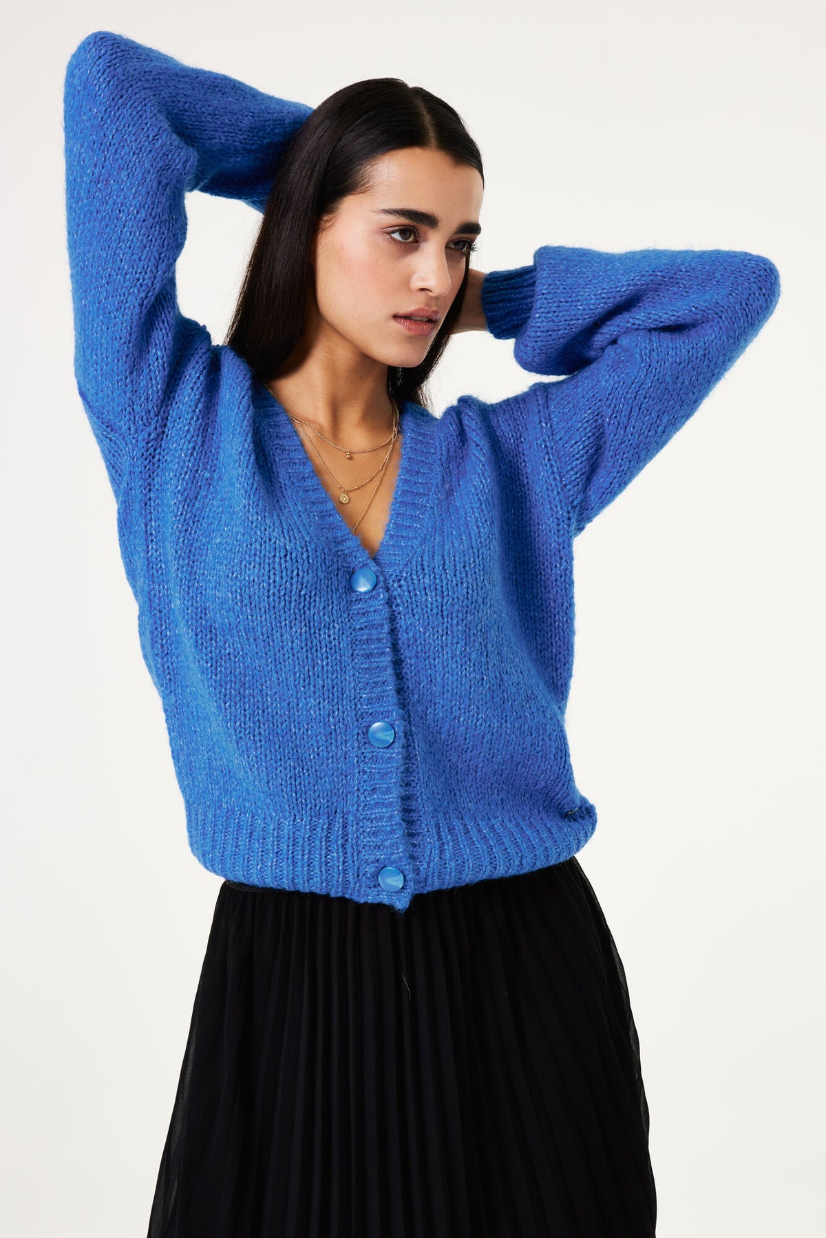 Garcia V-Neck Cardigan - Bold Blue