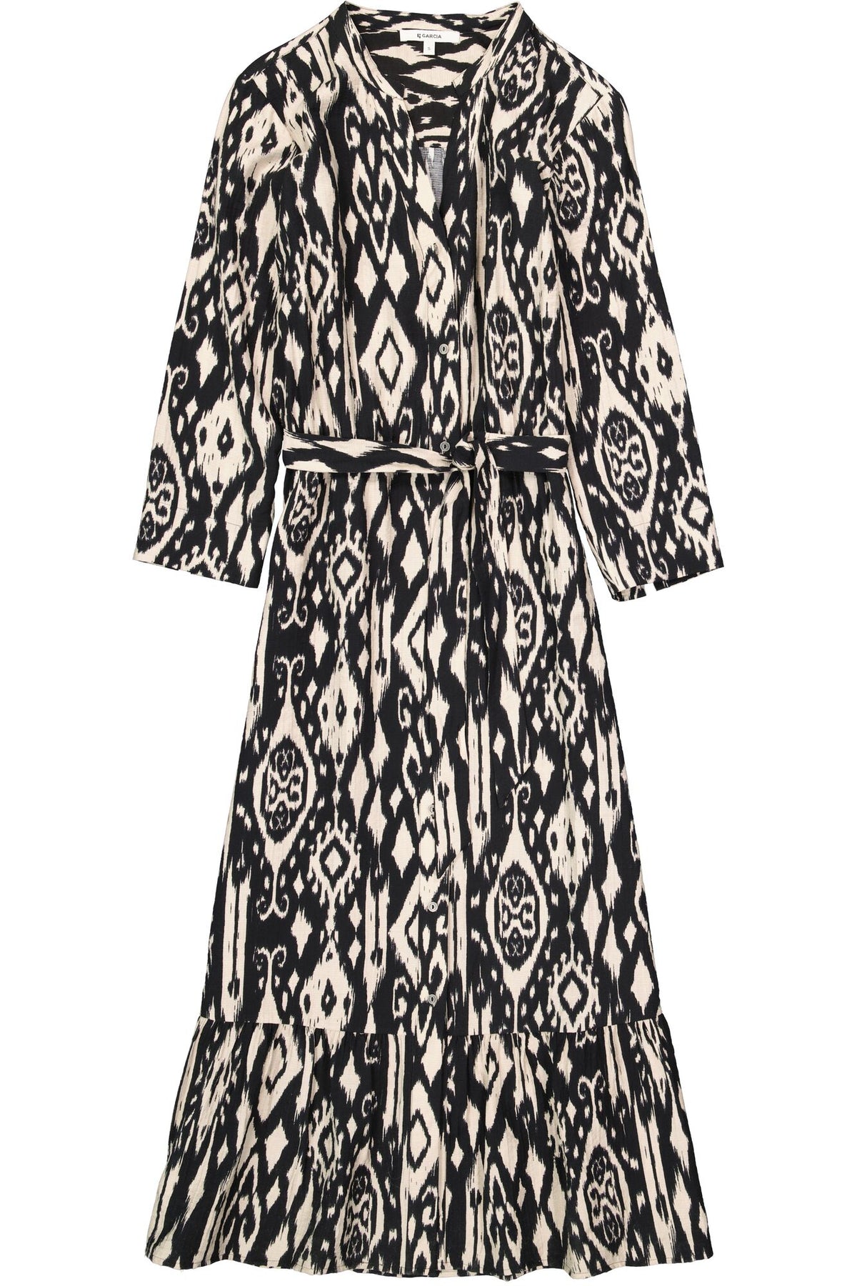 Garcia Midi Length Dress - Black Geo Print