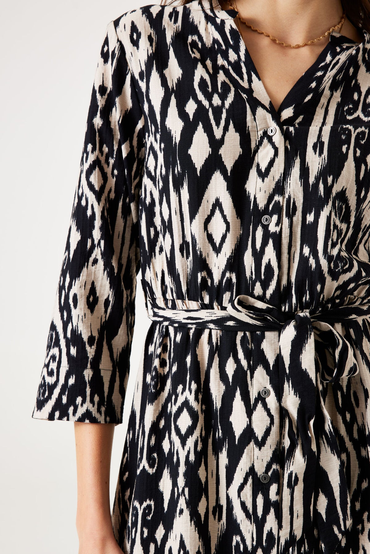 Garcia Midi Length Dress - Black Geo Print