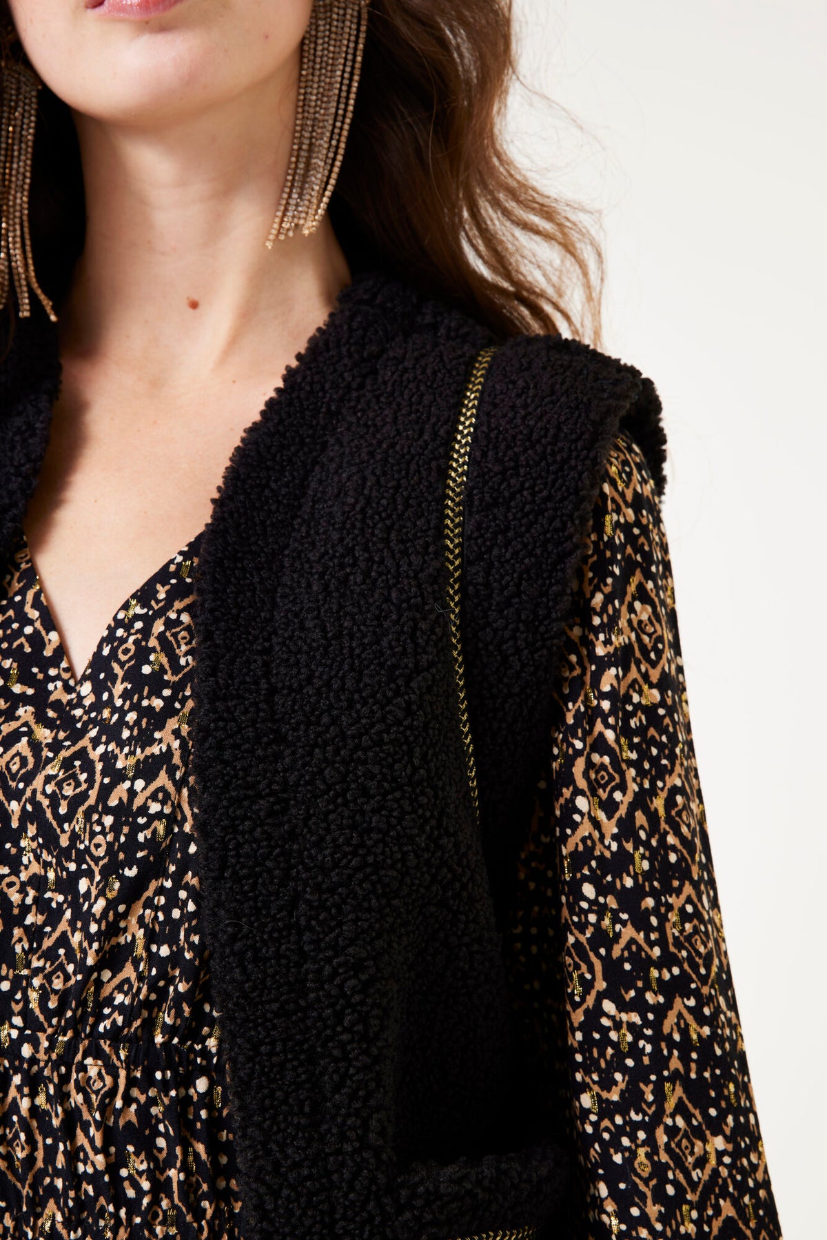 Garcia Teddy Vest - Black