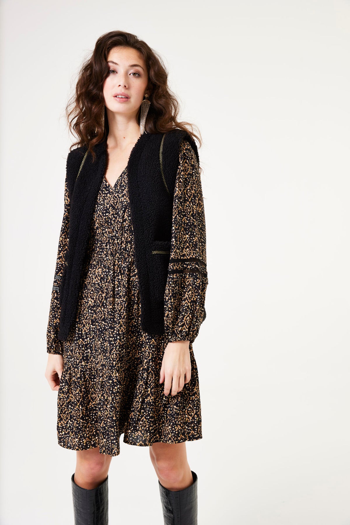 Garcia Teddy Vest - Black