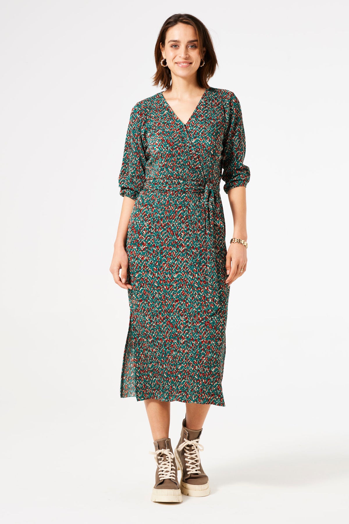 Garcia Faux Wrap Dress - Ivy Forest