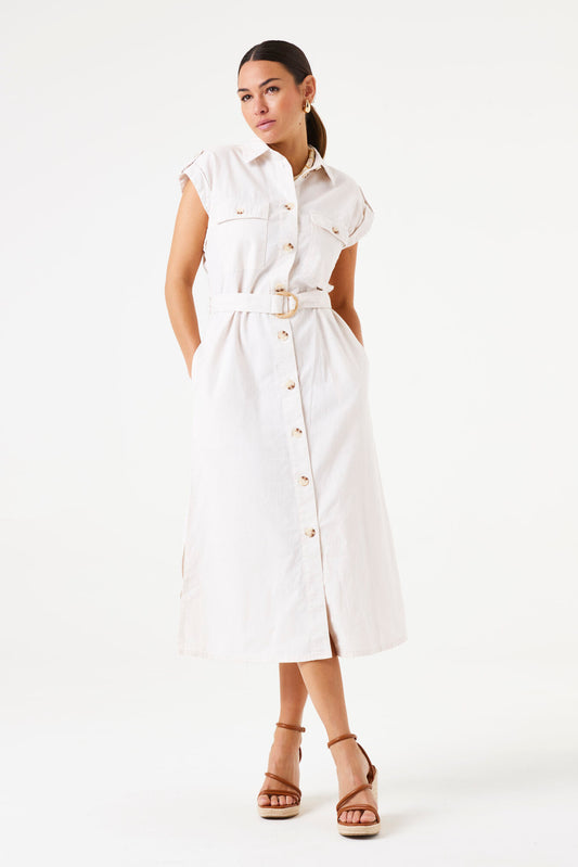 Garcia Shirt Dress - Beige Stone