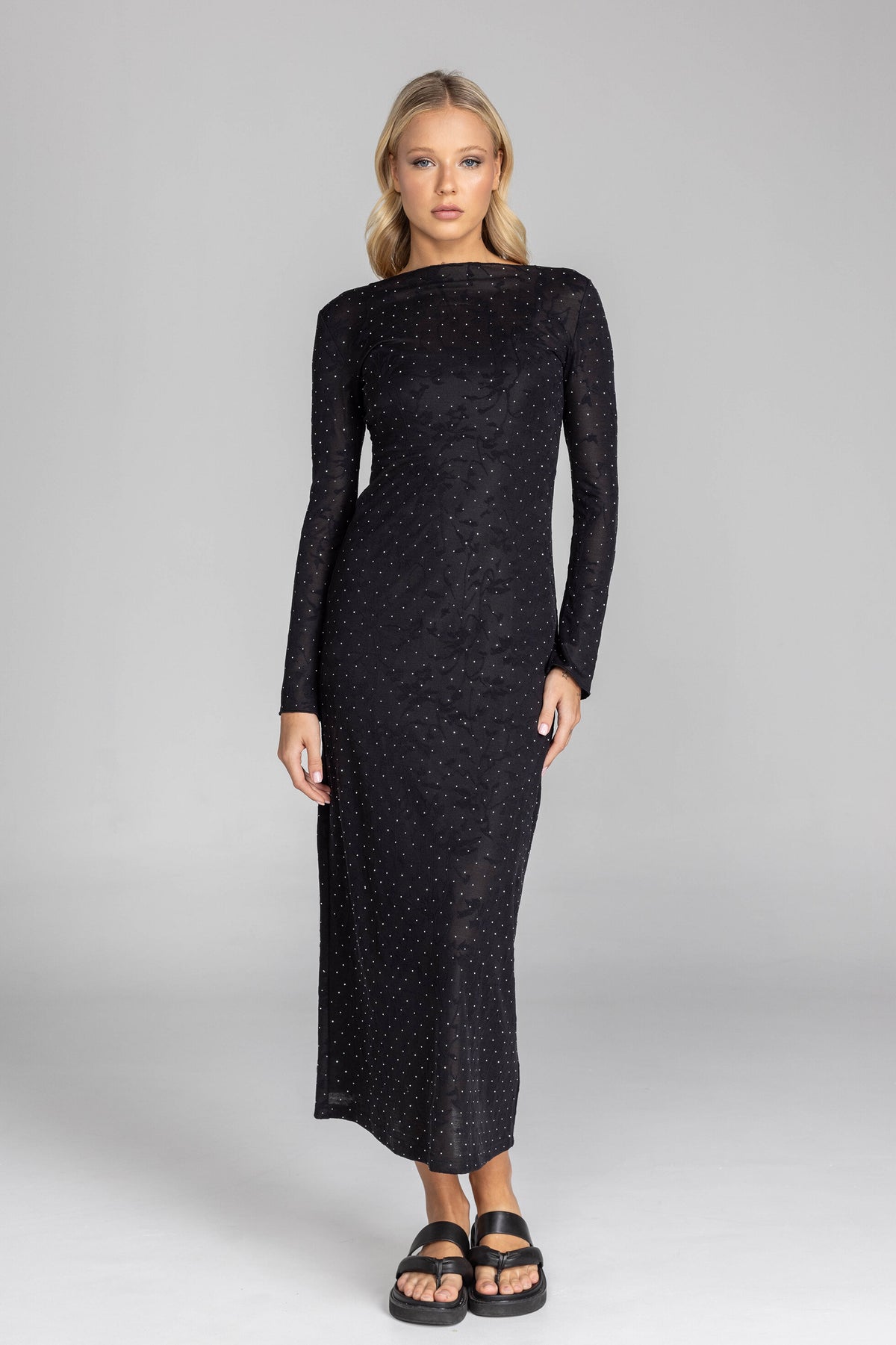 Blak Gigi Dress - Black Lace w Diamantes