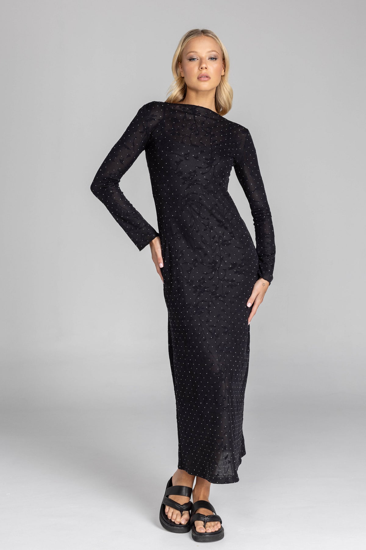 Blak Gigi Dress - Black Lace w Diamantes