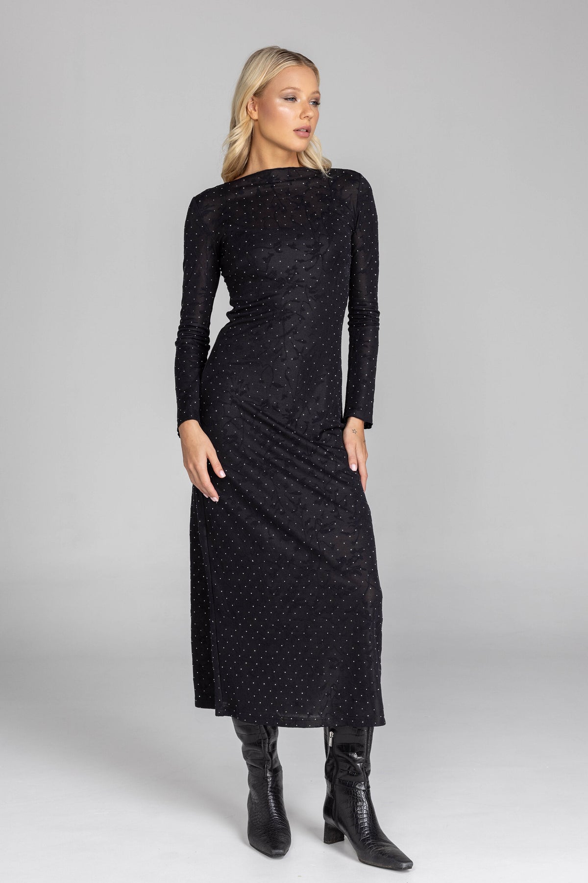 Blak Gigi Dress - Black Lace w Diamantes