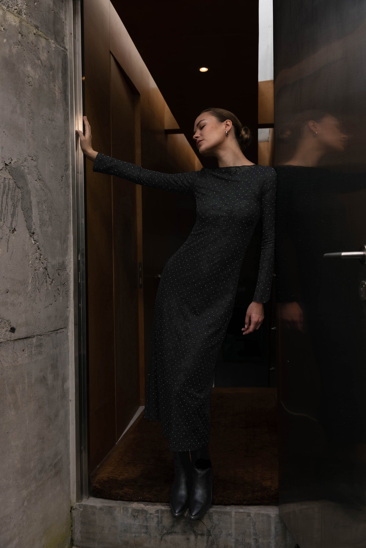 Blak Gigi Dress - Black Lace w Diamantes