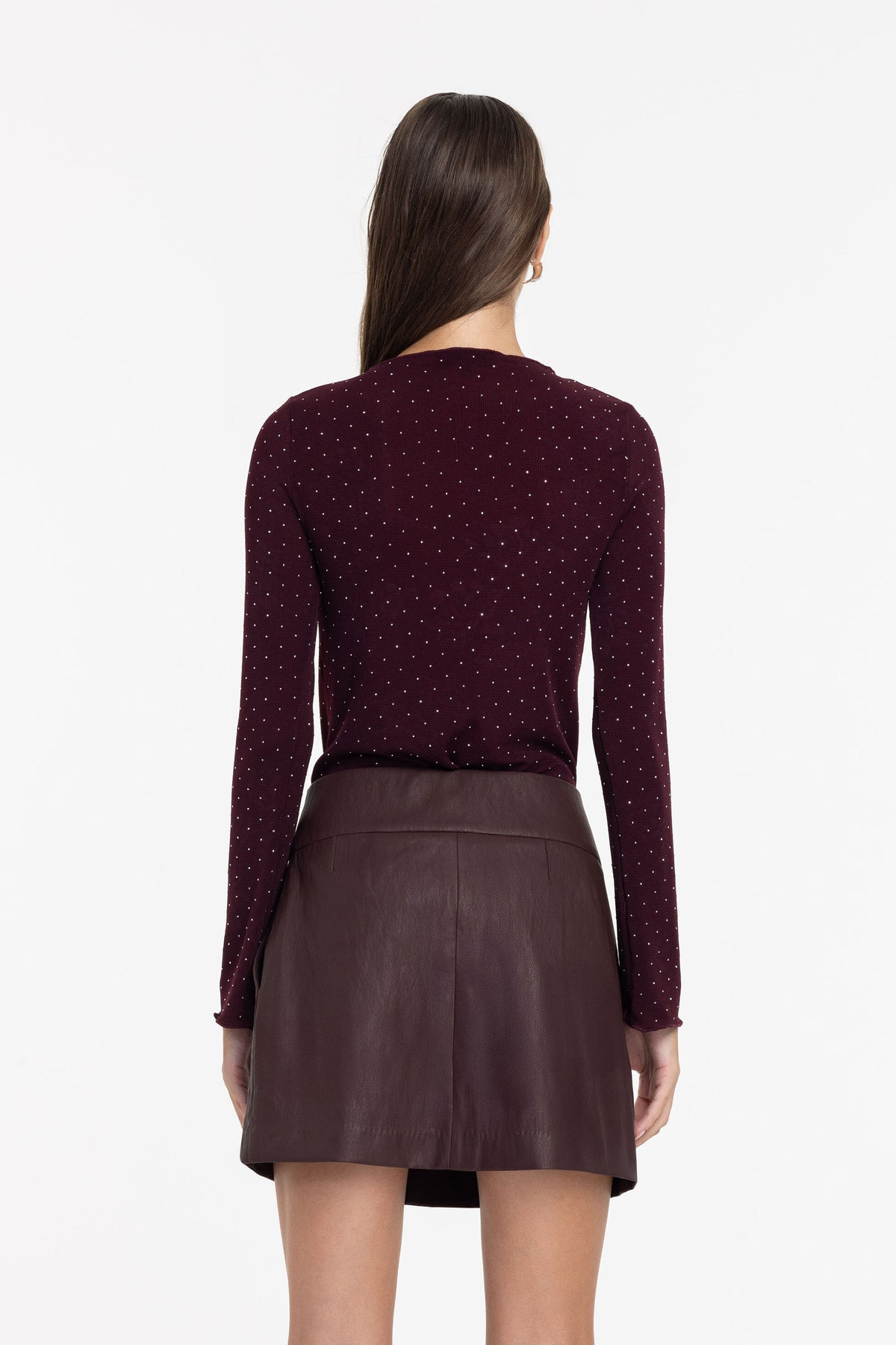 Blak Gigi Top - Burgandy with Silver Diamantes