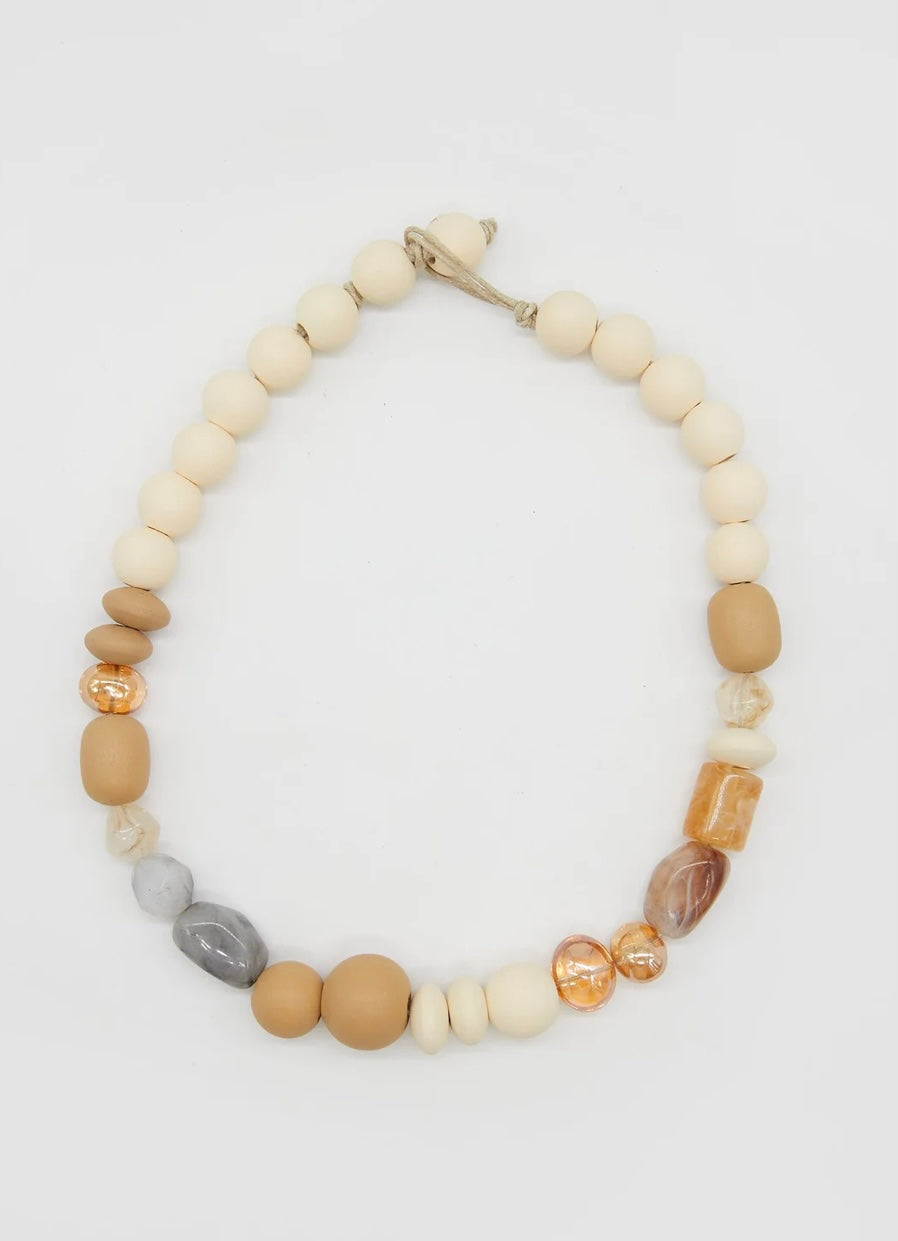 Stella + Gemma necklace neutral beads