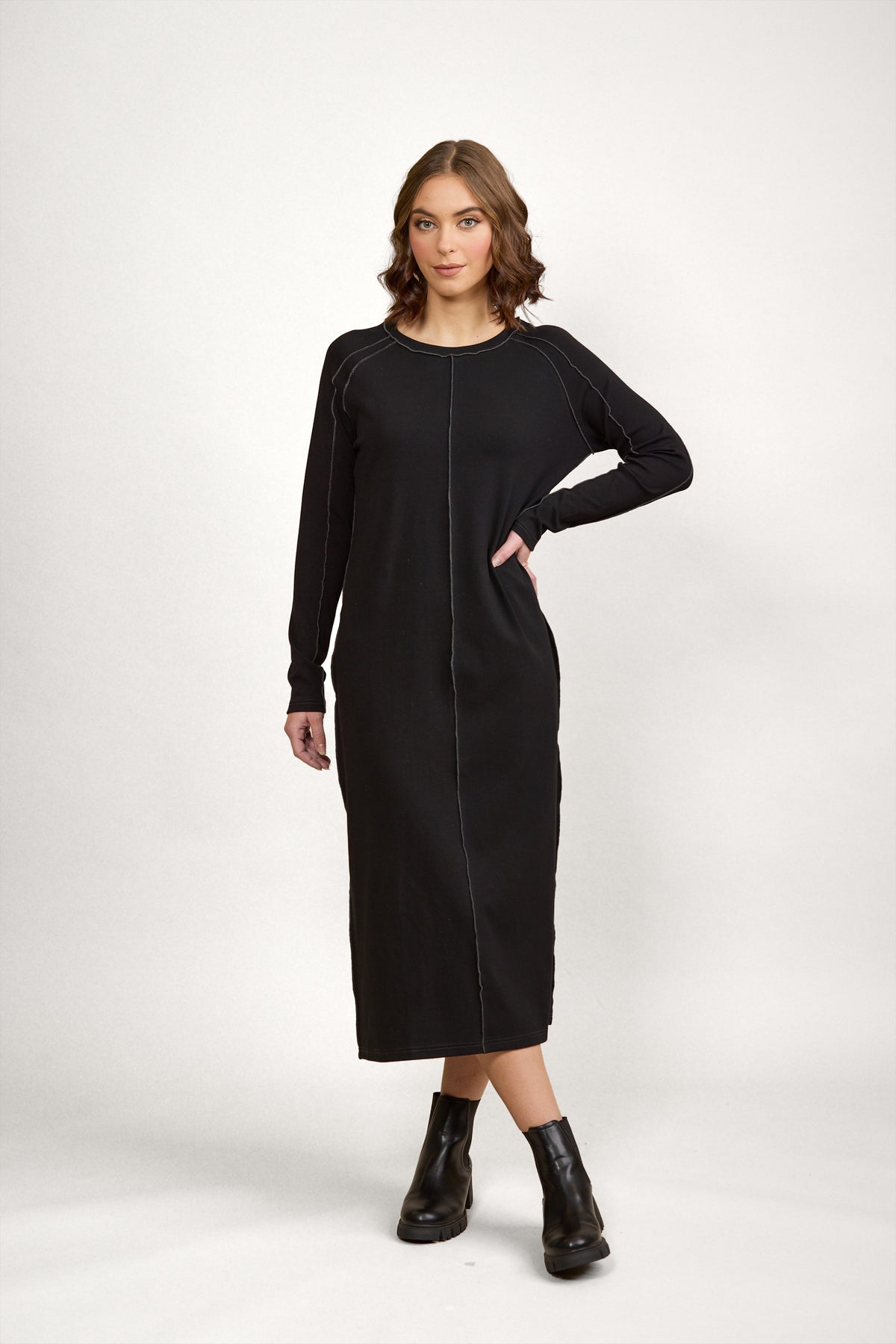 Knewe Alex Dress - Black/Charcoal