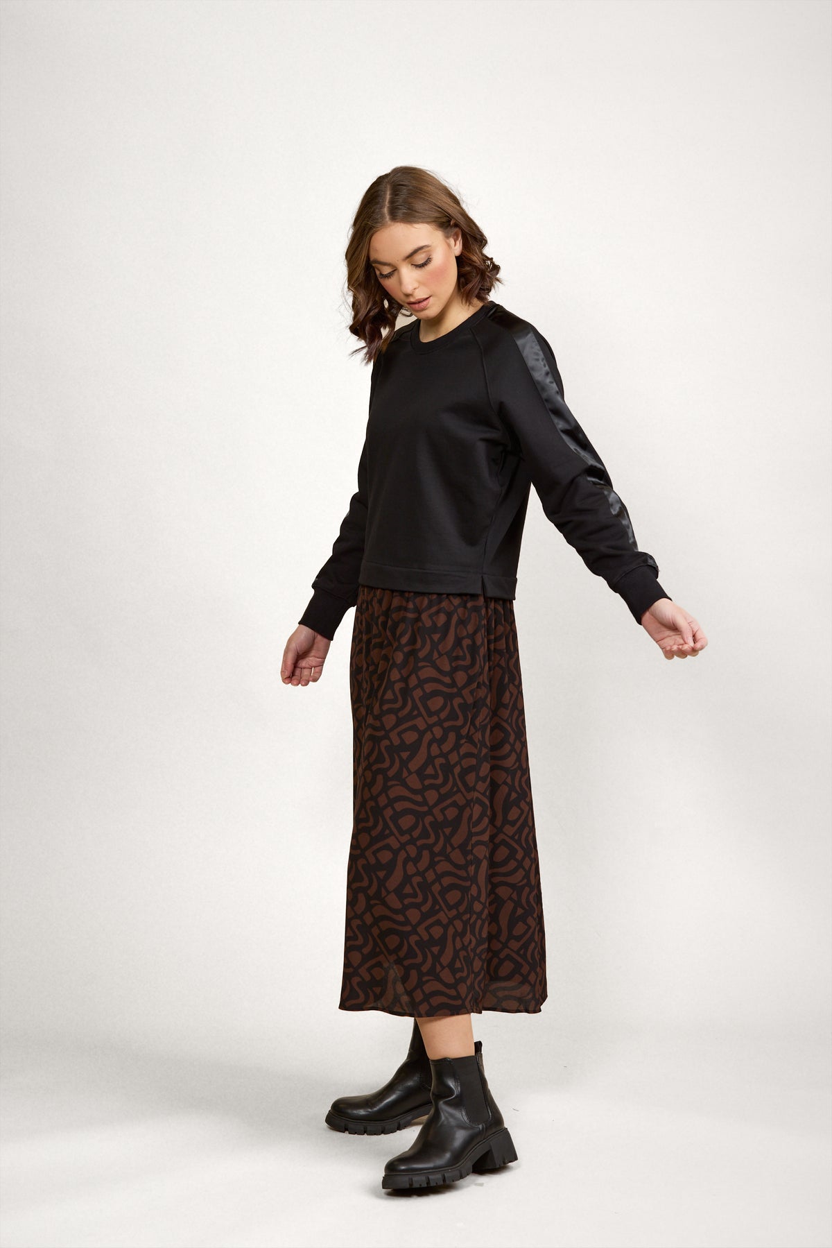 Knewe Rebel Dress - Black/Mocha
