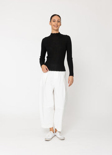 Two By Two Merino Derby Top - Black