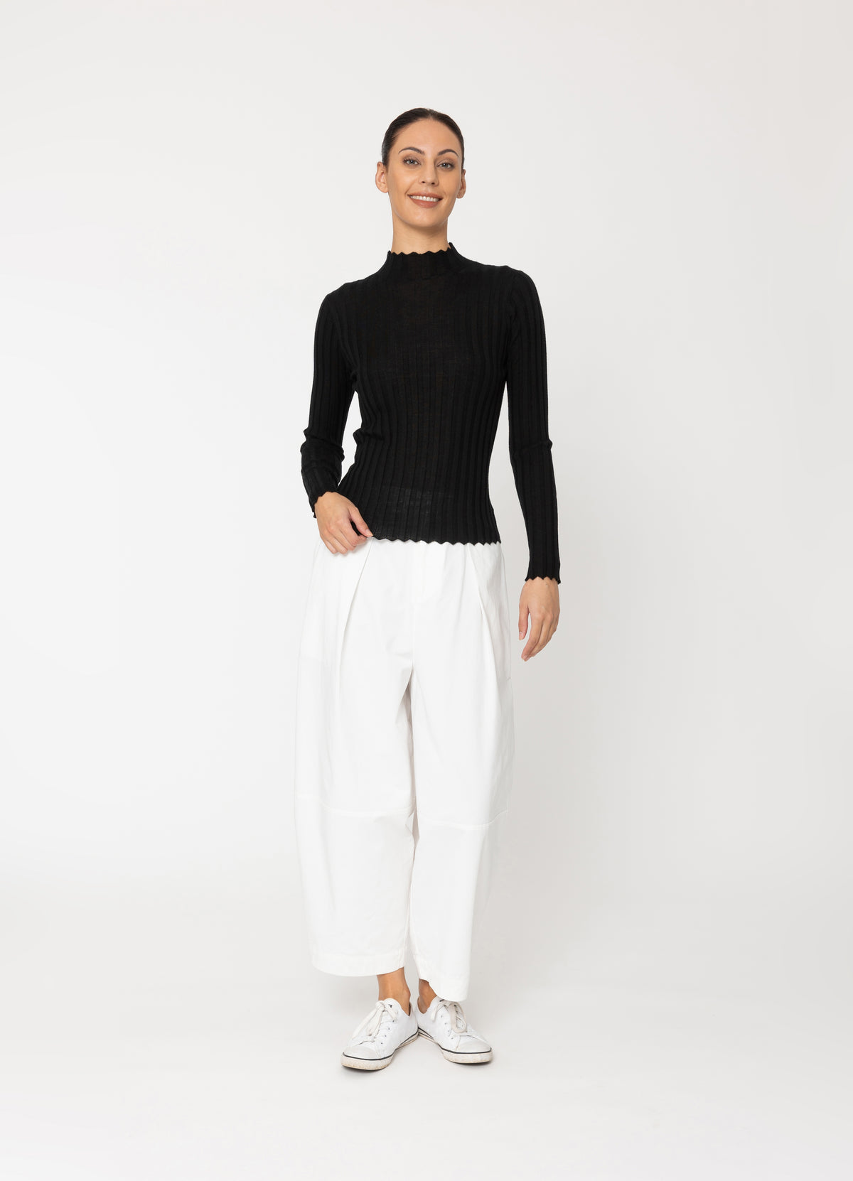 Two By Two Merino Derby Top - Black