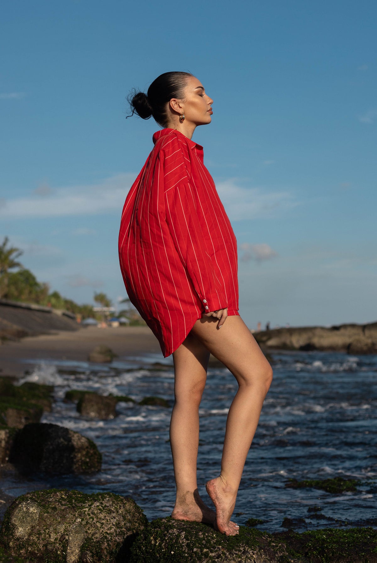 Blak Defiant Shirt - Red/White Pinstripe