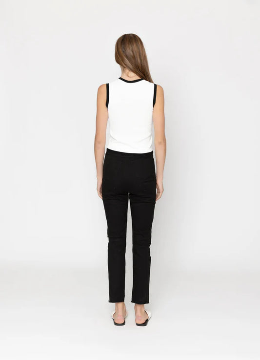 Two By Two Cassia Top - White w Black Trim