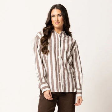 Leila & Luca Essential Shirt - Brunette Stripe