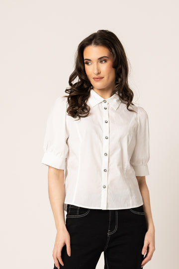 Leila + Luca Aligned Shirt - White