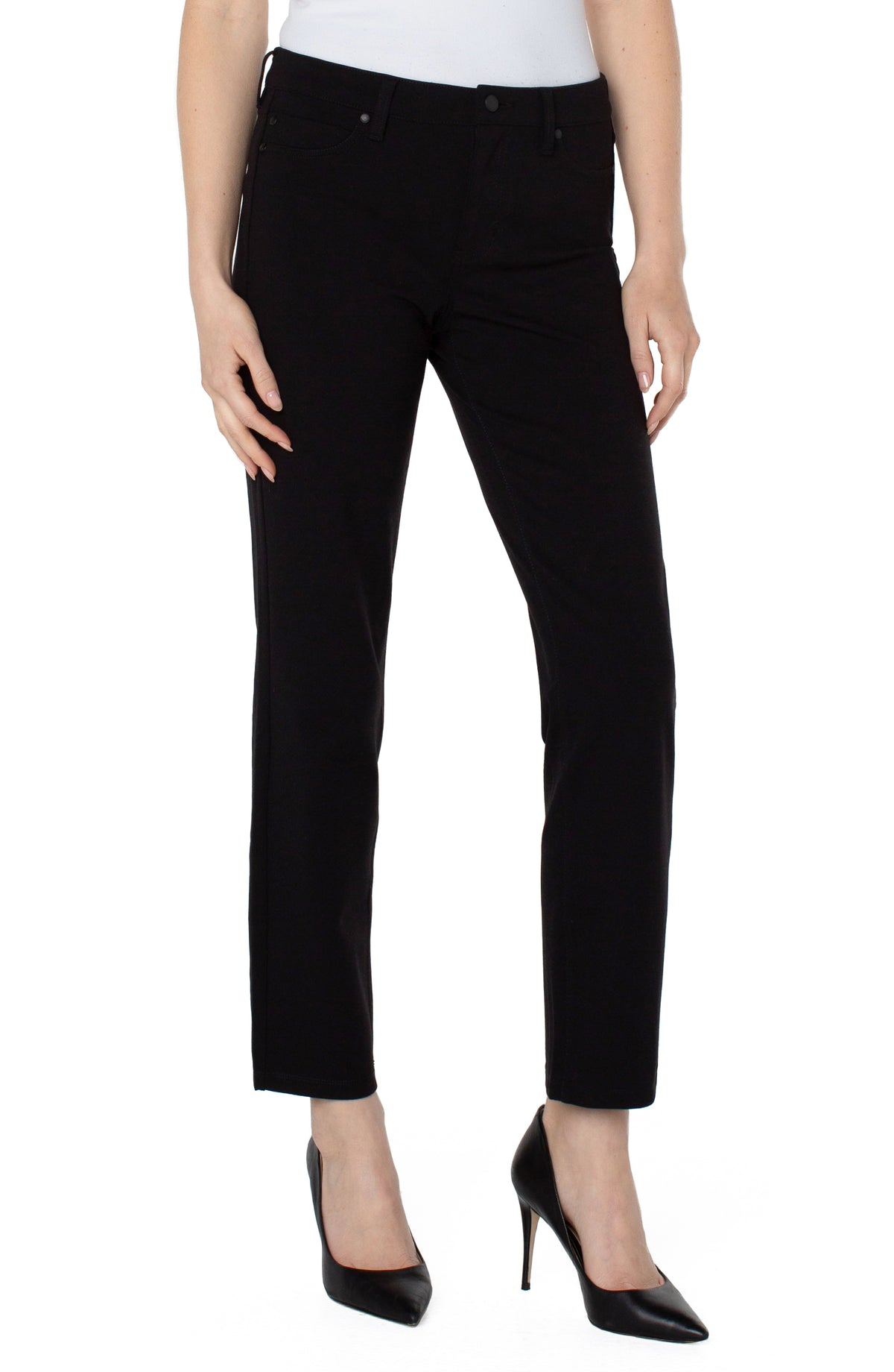 Liverpool Madonnna Slim Knit Pant - Black