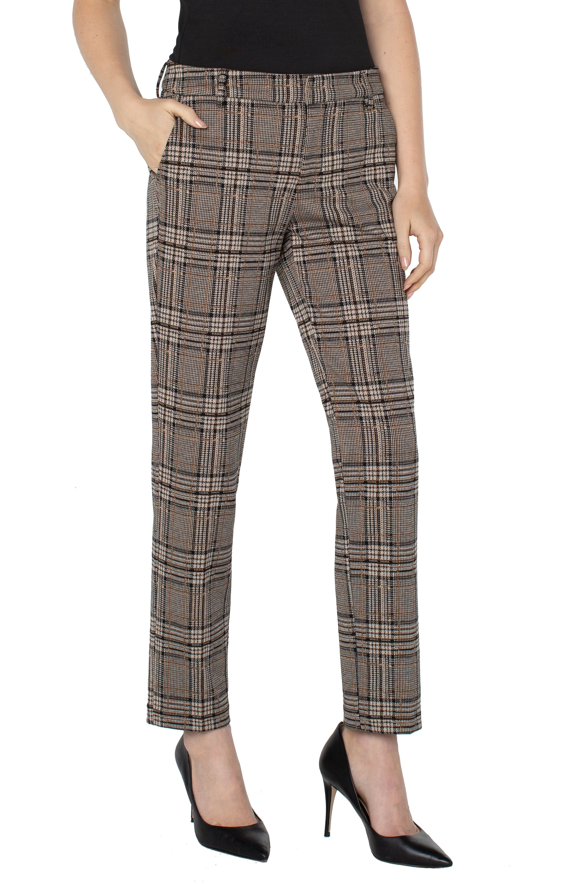 Bishop Tan Checkered Cropped Trousers  Fashion Fashion outfits Outfits